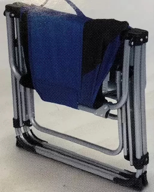 Silla plegable mini Director Paloma, negro / azul, con mesa, especial camper y 4x4 overland.