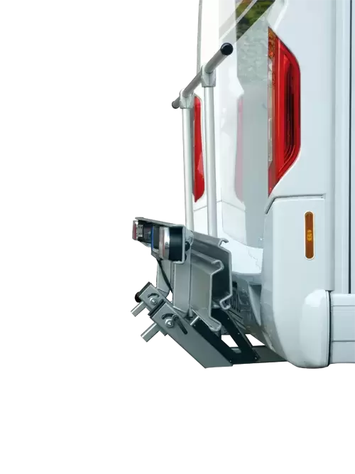 Portamotos plegable LINNEPE XtraFold para autocaravanas CON alargo de chasis.