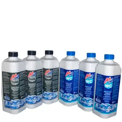 beaucoup de produits wc salle de bain camping-car
