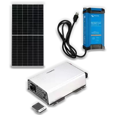 kit solaire, chargeurs de batterie, onduleurs et accessoires camping-car